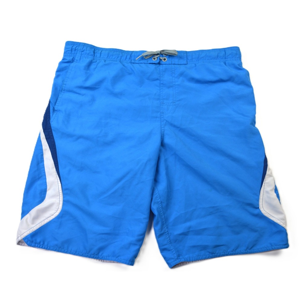 Nike Swim Trunks Mens Medium Blue Board Shorts Mesh Lined Colorblock Athletic